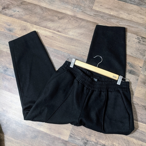 J. Crew Women's Size 6 Black Wool Blend Elastic Waist Straight Leg tapered Pants - Picture 1 of 5